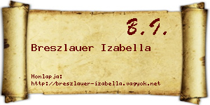 Breszlauer Izabella névjegykártya